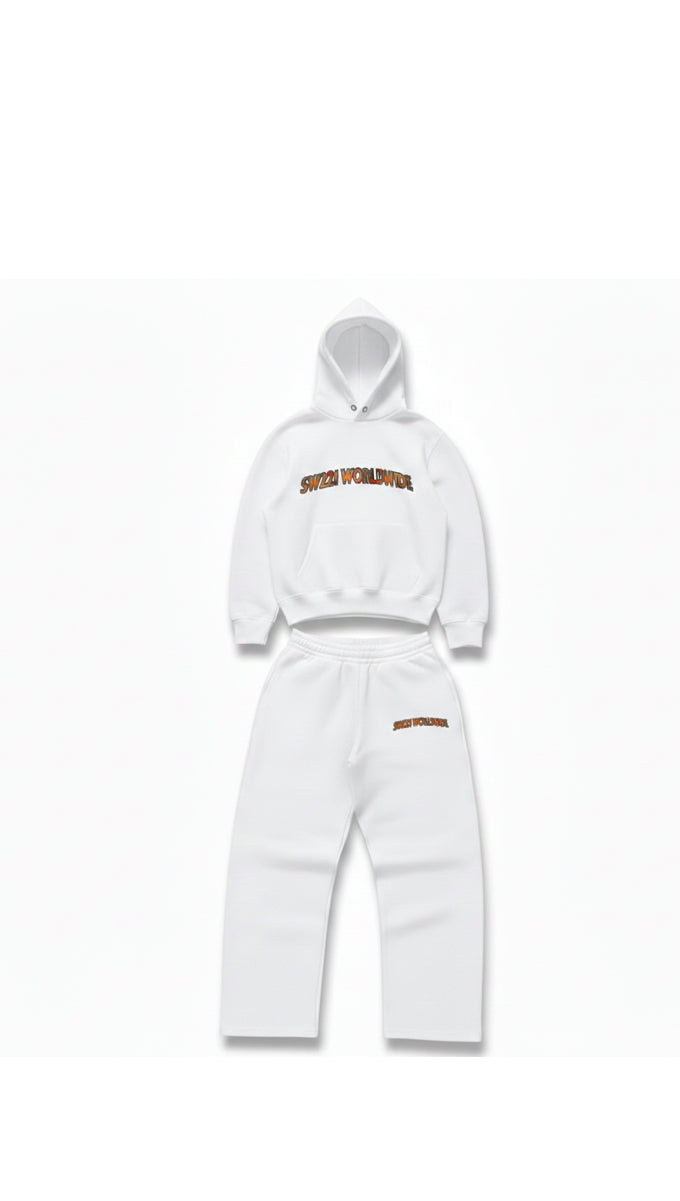 Black and white hooded sweater set