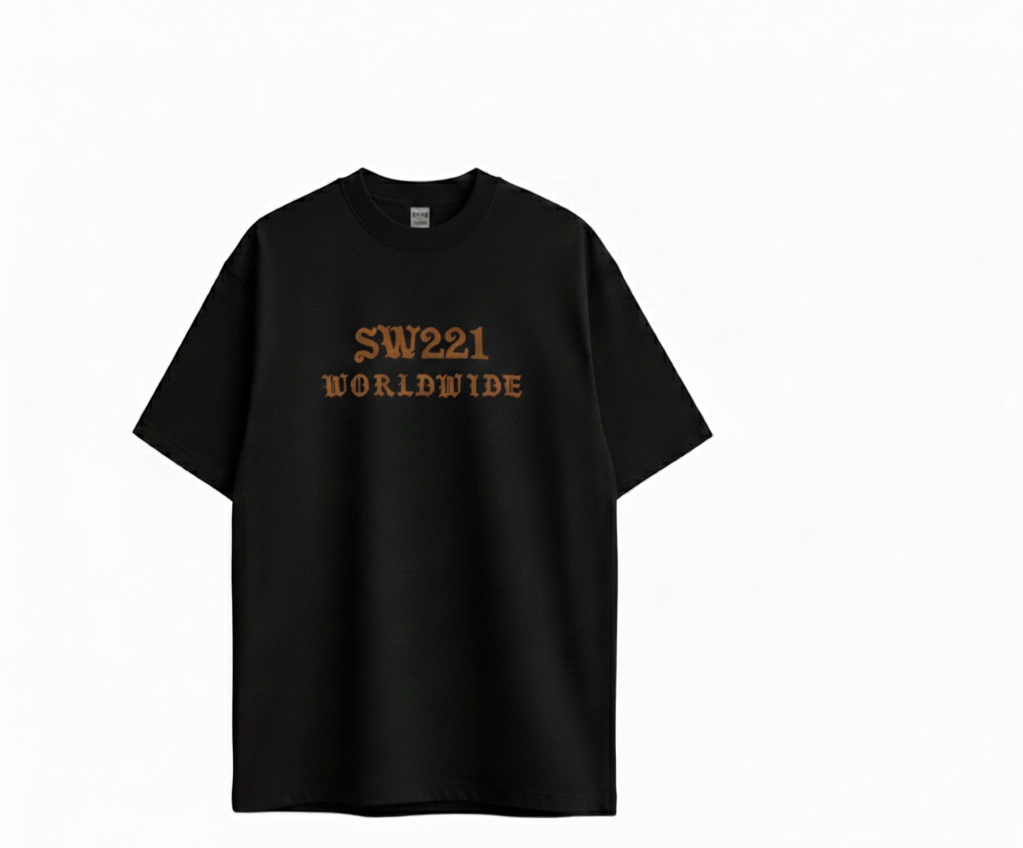 White brown black beige T-shirt