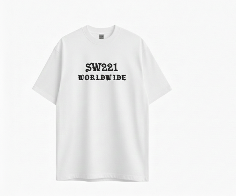 White brown black beige T-shirt