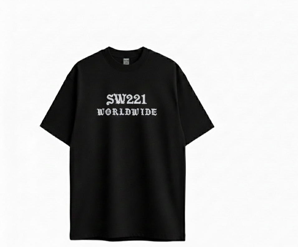 White brown black beige T-shirt