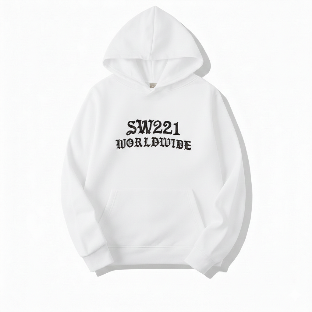 Black and white hooded sweater